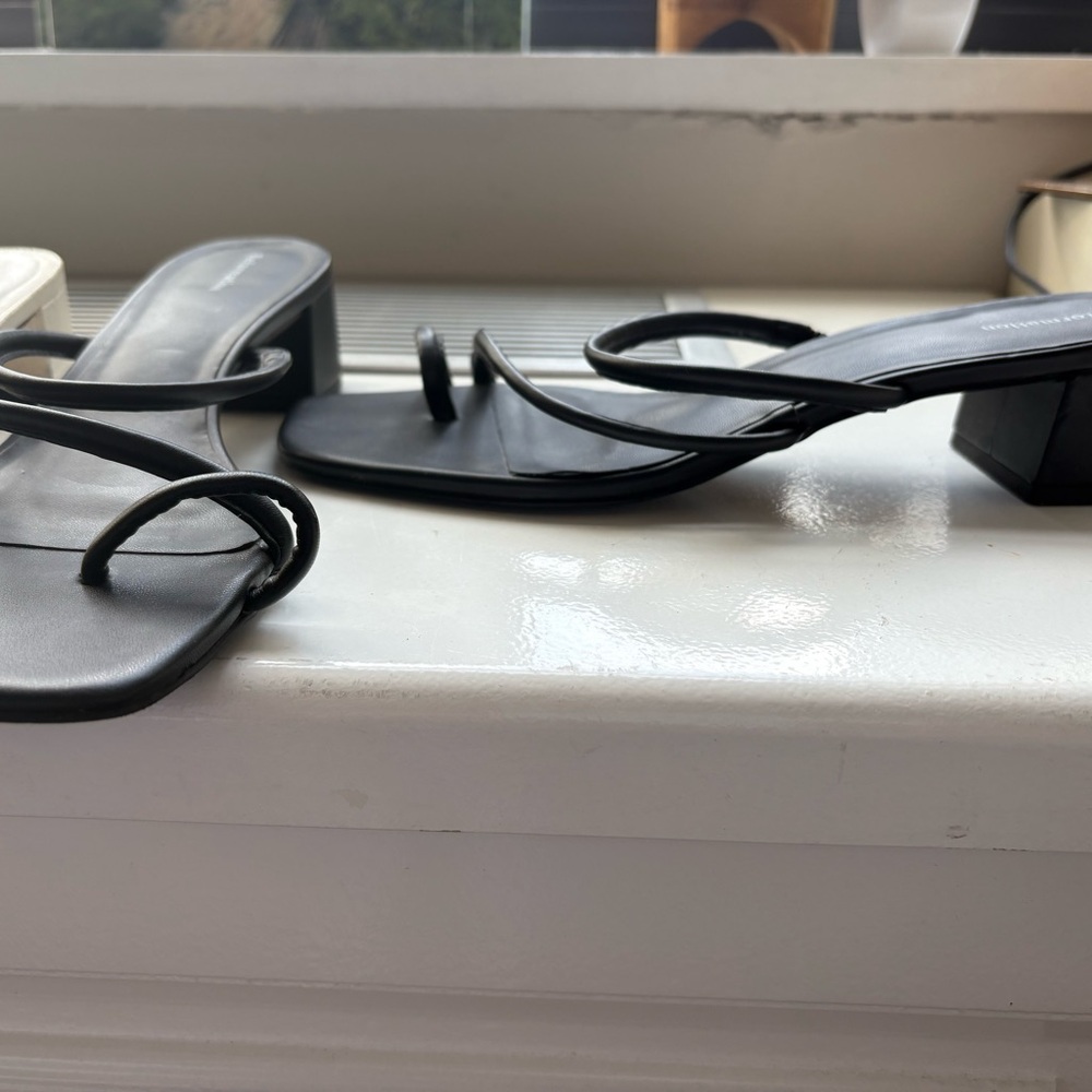 Black and White Reformation Heels - never worn